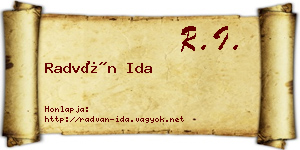 Radván Ida névjegykártya